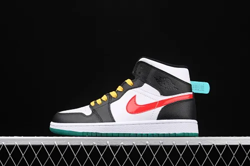All categories Air Jordan Jordan series basketball shoes Air Jordan 1 Mid Air Jordan 1 Mid AJ1 Joe 1 red and yellow color hook Yuanyang mid-top basketball shoes BQ6472-063